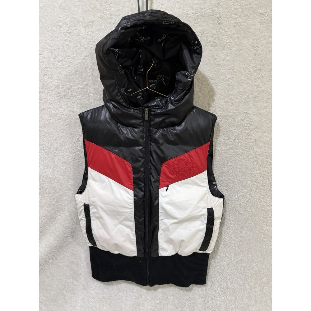 Triple Fat Goose Puffer Vest Youth XXL Black Red White Down Hooded Outdoor